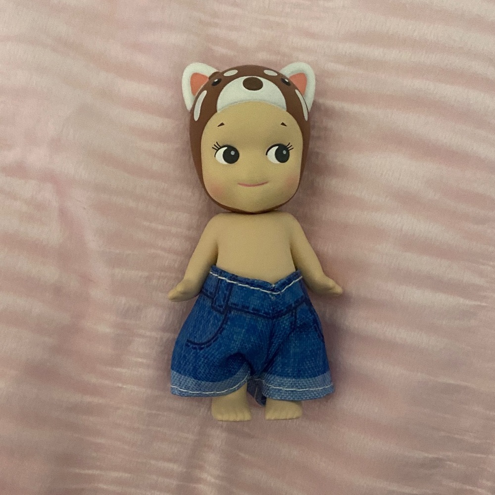 Charming Kids Toy Doll with Brown Hat and Blue Shorts